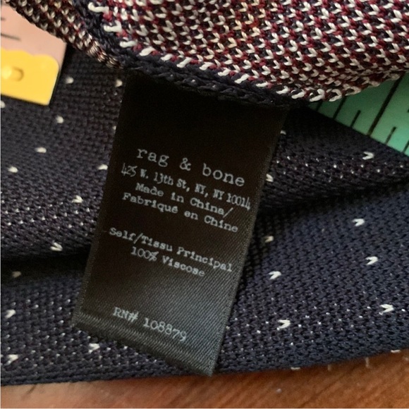 rag & bone Abigail Dot Knit Body Conscious V Neck Dress in Navy - Picture 13 of 14